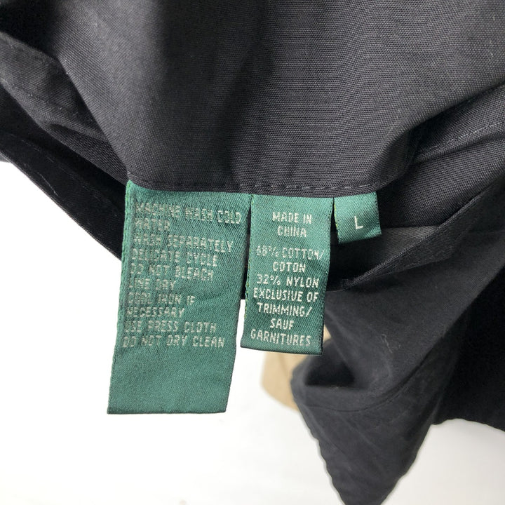 Ralph Lauren Reversible Collared Cotton Vest, Women's Size L (approx.) cotton Beige type Vintage Second Hand