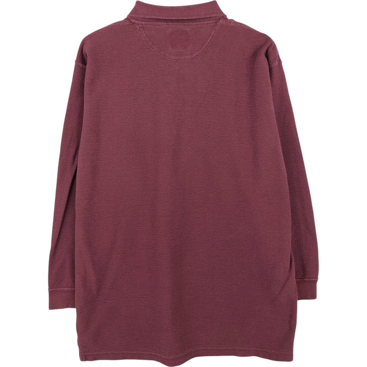 Vintage 1980'S Ralph Lauren Chaps long-sleeved polo shirt, men's size XL cotton wine-red Vintage Second Hand