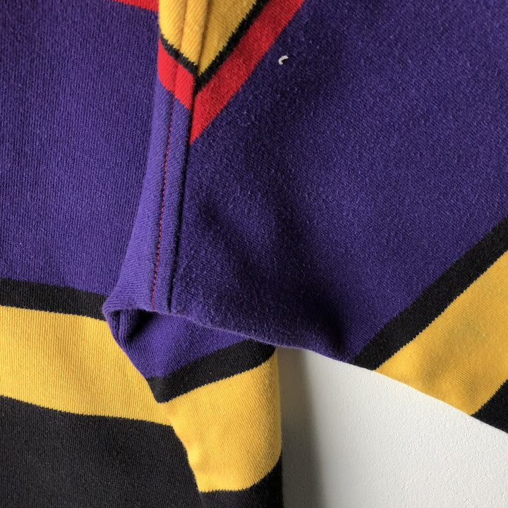 Ralph Lauren POLO by Ralph Lauren multi-border long-sleeved polo shirt, men's size XXL cotton red type Vintage Second Hand