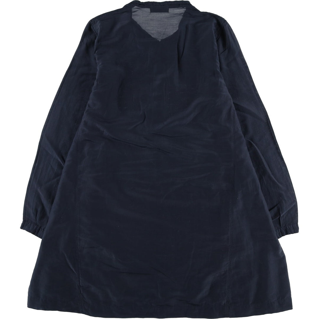 CP SHADES Half-Button Long Sleeve Pullover Blouse Tunic Made in USA, Women's Size XS cotton navy blue type Vintage Second Hand