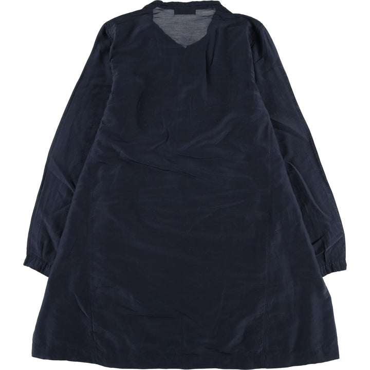 CP SHADES Half-Button Long Sleeve Pullover Blouse Tunic Made in USA, Women's Size XS cotton navy blue type Vintage Second Hand