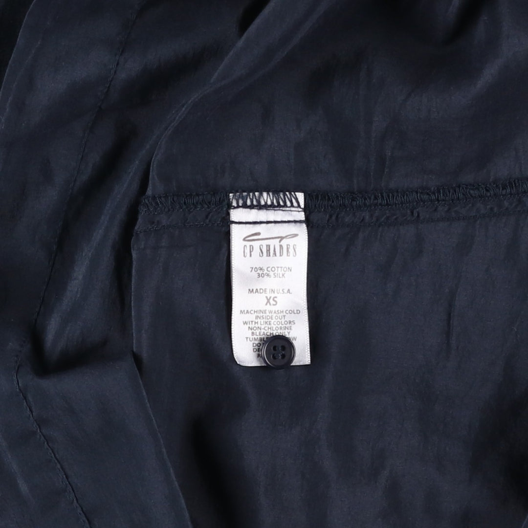 CP SHADES Half-Button Long Sleeve Pullover Blouse Tunic Made in USA, Women's Size XS cotton navy blue type Vintage Second Hand