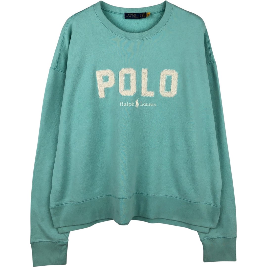 Ralph Lauren POLO RALPH LAUREN logo sweatshirt, women's size XL cotton Mint green Vintage Second Hand