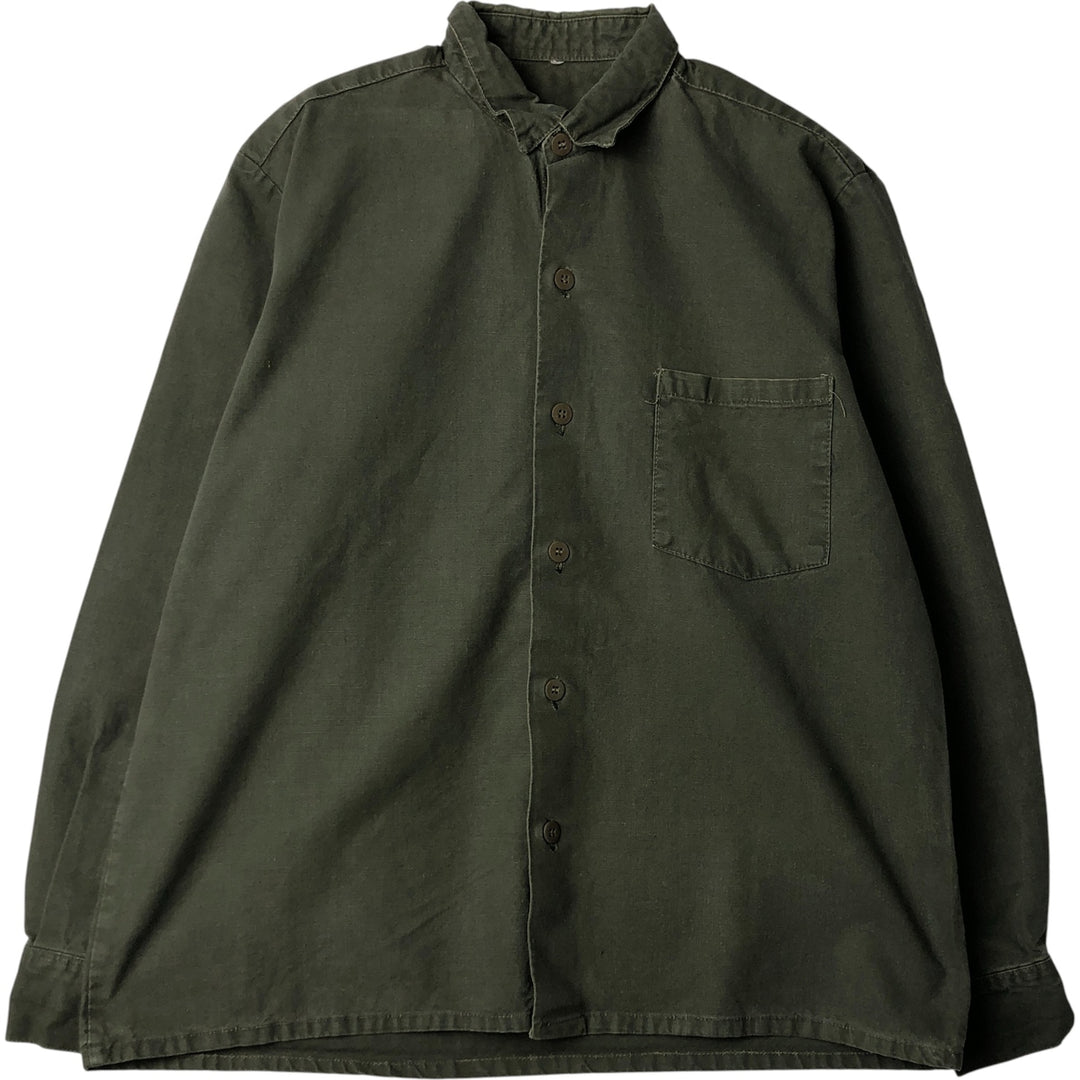 Vintage military utility shirt, women's size L unclear Khaki type Vintage Second Hand