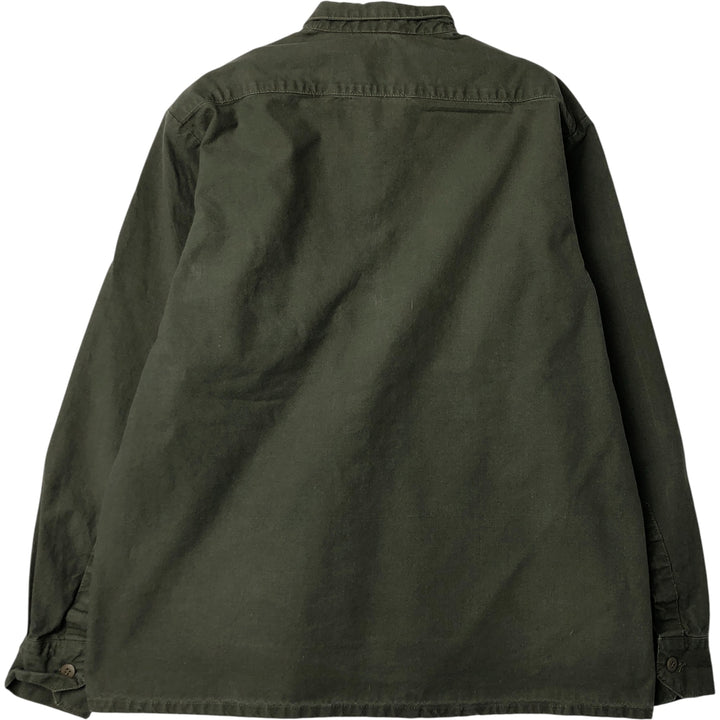 Vintage military utility shirt, women's size L unclear Khaki type Vintage Second Hand