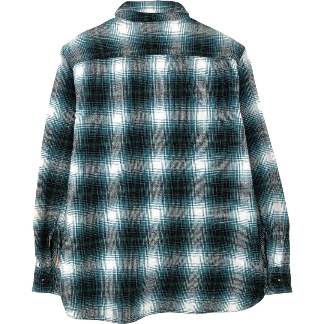 Levi's Relaxed Ombre Check Long Sleeve Flannel Check Shirt, Women's Size Small cotton green type Vintage Second Hand
