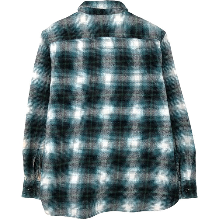 Levi's Relaxed Ombre Check Long Sleeve Flannel Check Shirt, Women's Size Small cotton green type Vintage Second Hand