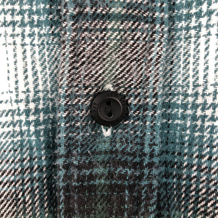 Levi's Relaxed Ombre Check Long Sleeve Flannel Check Shirt, Women's Size Small cotton green type Vintage Second Hand
