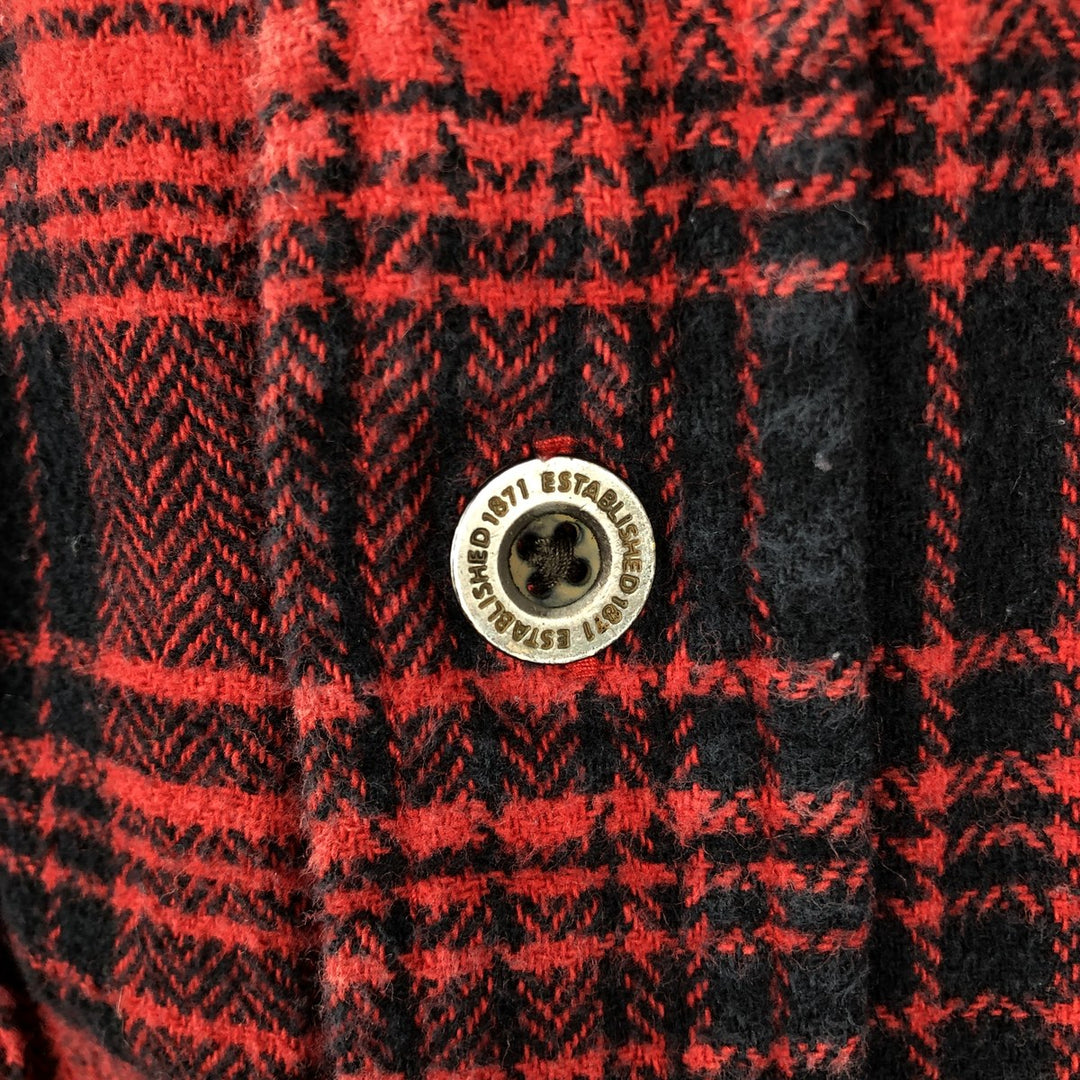 FIELD and STREAM Long Sleeve Button-Down Flannel Check Shirt, Men's Size M cotton red type Vintage Second Hand