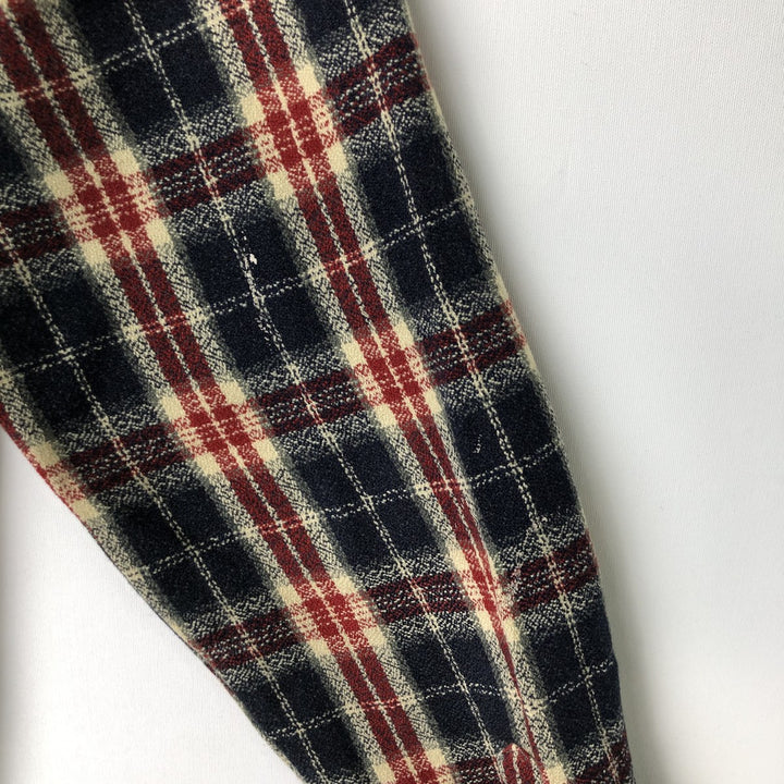 Check Pattern Long Sleeve Shirt, Men's Size M unclear navy blue type Vintage Second Hand