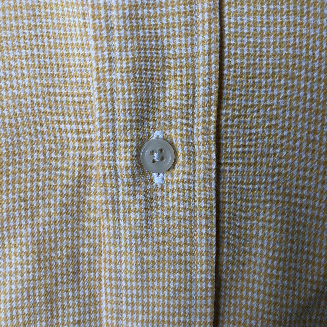 Vintage 90'S Tommy Hilfiger long-sleeved button-down check shirt, size M, men's cotton yellow type Vintage Second Hand