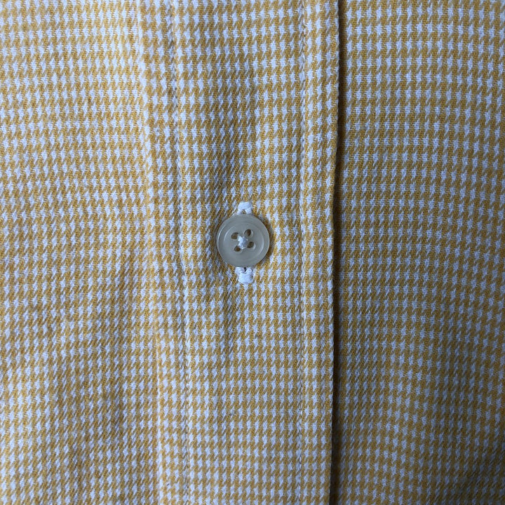 Vintage 90'S Tommy Hilfiger long-sleeved button-down check shirt, size M, men's cotton yellow type Vintage Second Hand