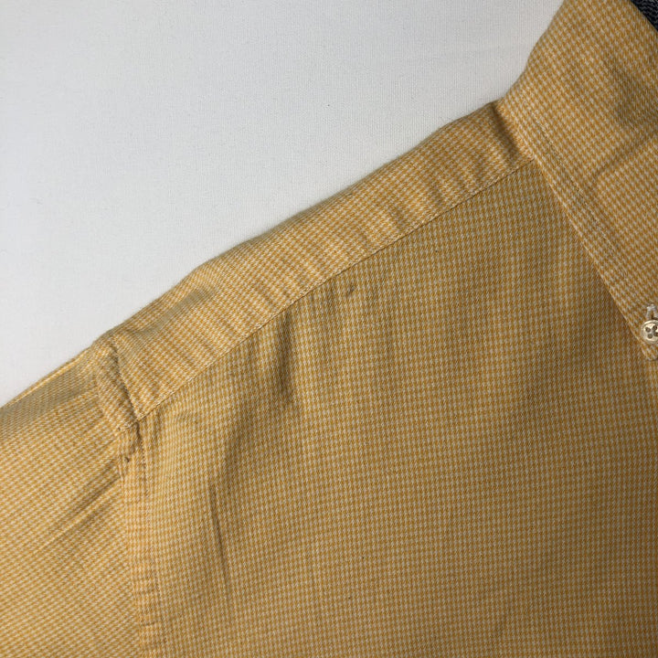 Vintage 90'S Tommy Hilfiger long-sleeved button-down check shirt, size M, men's cotton yellow type Vintage Second Hand