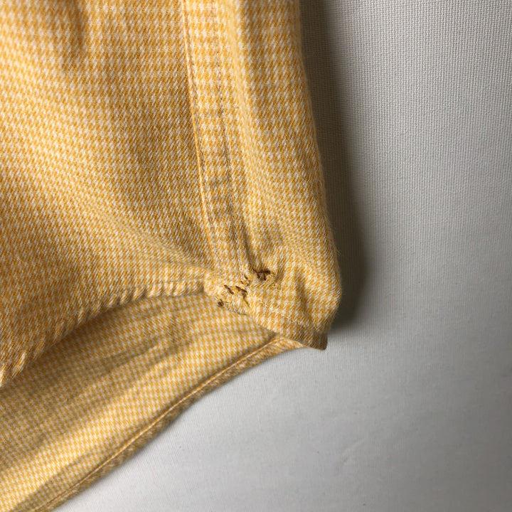 Vintage 90'S Tommy Hilfiger long-sleeved button-down check shirt, size M, men's cotton yellow type Vintage Second Hand