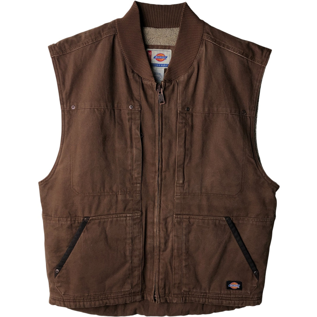 Dickies Duck Vest, Men's Size L cotton brown type Vintage Second Hand