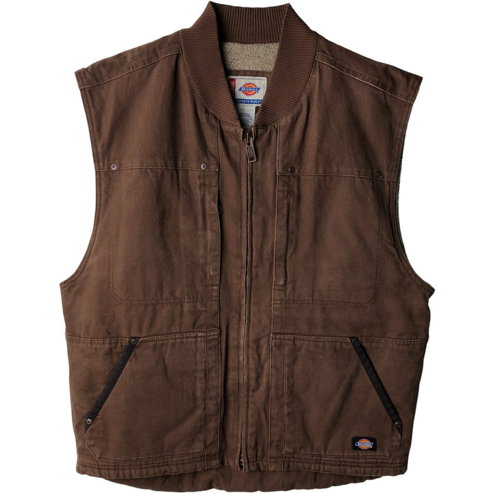 Dickies Duck Vest, Men's Size L cotton brown type Vintage Second Hand
