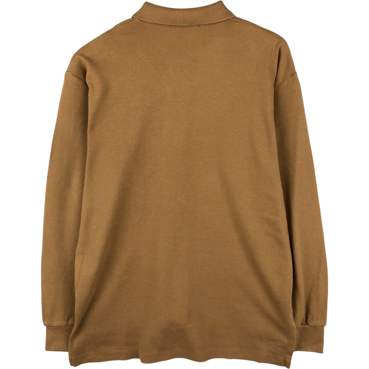 Ralph Lauren POLO by Ralph Lauren long sleeve polo shirt, men's size M cotton Camel type Vintage Second Hand