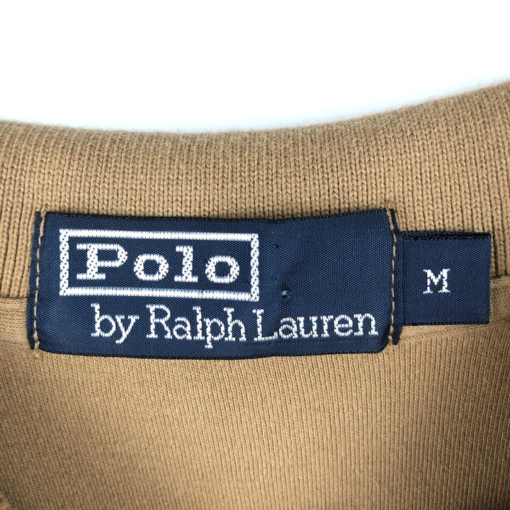 Ralph Lauren POLO by Ralph Lauren long sleeve polo shirt, men's size M cotton Camel type Vintage Second Hand