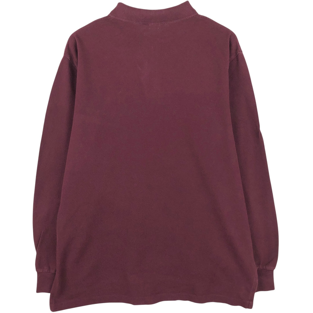 Ralph Lauren POLO by Ralph Lauren long sleeve polo shirt, men's XL size cotton wine-red Vintage Second Hand