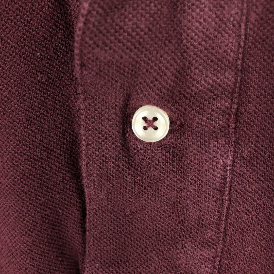 Ralph Lauren POLO by Ralph Lauren long sleeve polo shirt, men's XL size cotton wine-red Vintage Second Hand