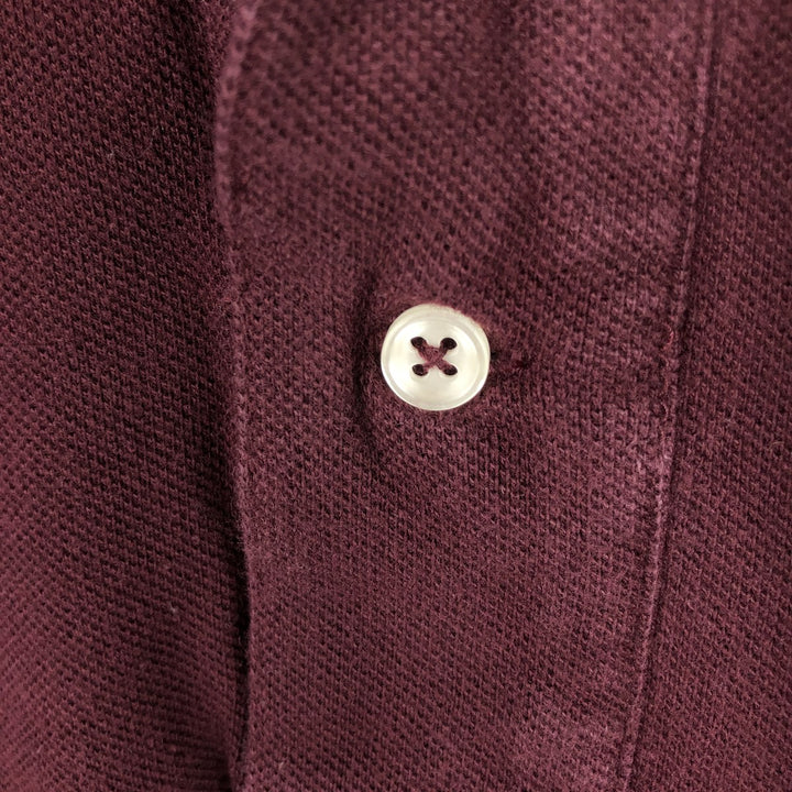 Ralph Lauren POLO by Ralph Lauren long sleeve polo shirt, men's XL size cotton wine-red Vintage Second Hand