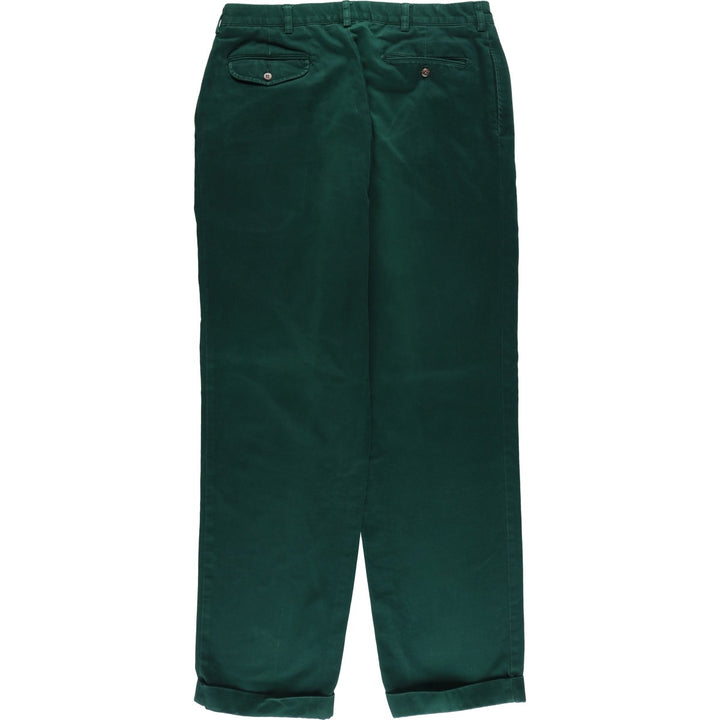 Ralph Lauren POLO by Ralph Lauren Two-pleat Chino Pants for Men, W35 cotton Green type dark green Vintage Second Hand