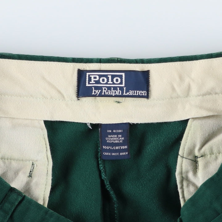Ralph Lauren POLO by Ralph Lauren Two-pleat Chino Pants for Men, W35 cotton Green type dark green Vintage Second Hand