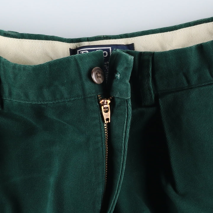 Ralph Lauren POLO by Ralph Lauren Two-pleat Chino Pants for Men, W35 cotton Green type dark green Vintage Second Hand