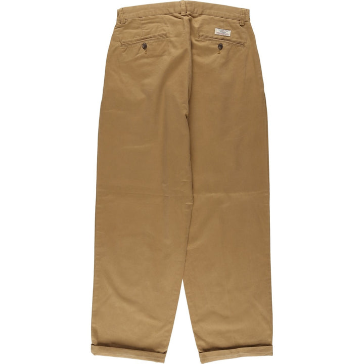 Ralph Lauren POLO by Ralph Lauren ANDREW PANT Two-pleat chino pants for men, W30 equivalent cotton beige type brown Vintage Second Hand