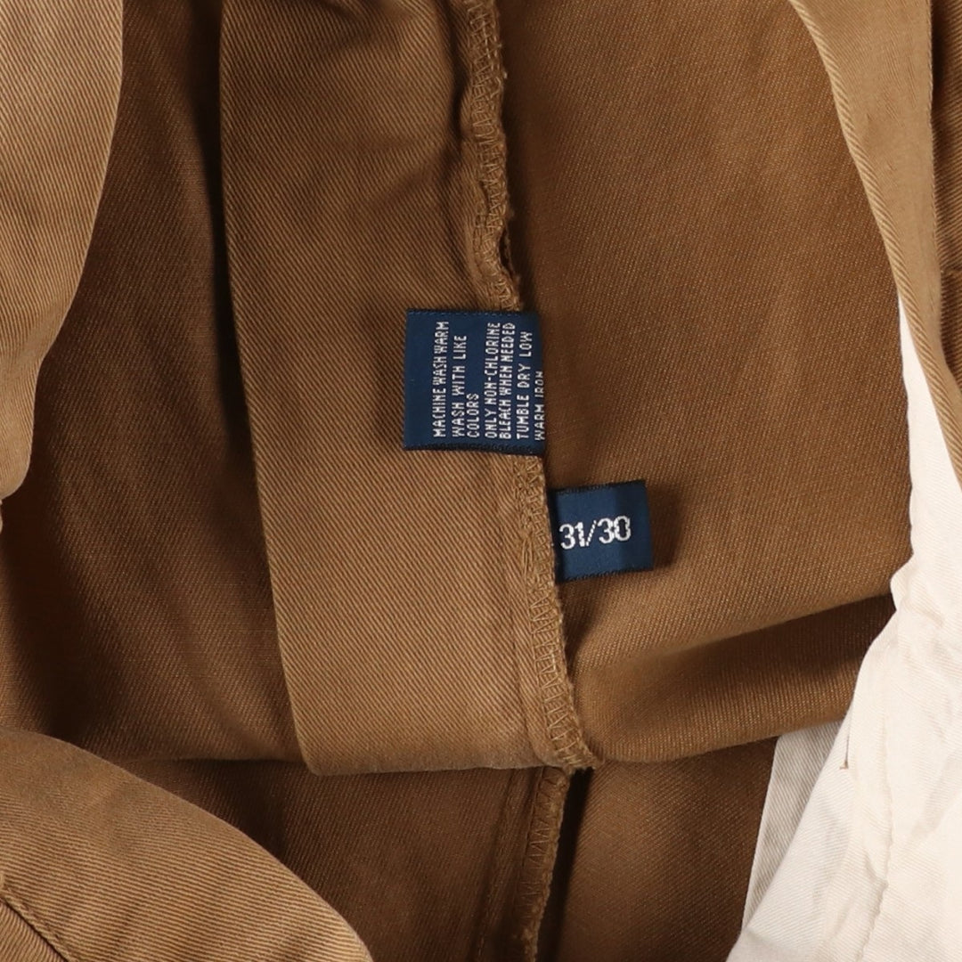 Ralph Lauren POLO by Ralph Lauren ANDREW PANT Two-pleat chino pants for men, W30 equivalent cotton beige type brown Vintage Second Hand