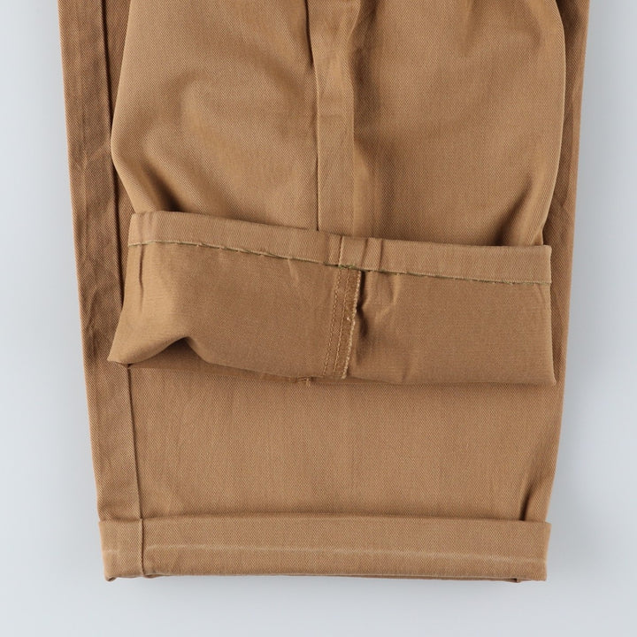 Ralph Lauren POLO by Ralph Lauren ANDREW PANT Two-pleat chino pants for men, W30 equivalent cotton beige type brown Vintage Second Hand