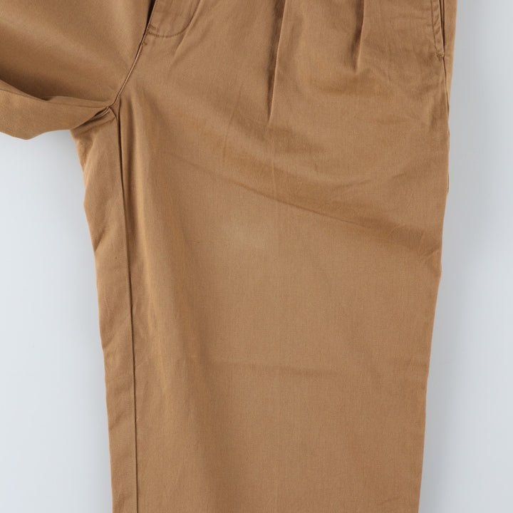Ralph Lauren POLO by Ralph Lauren ANDREW PANT Two-pleat chino pants for men, W30 equivalent cotton beige type brown Vintage Second Hand
