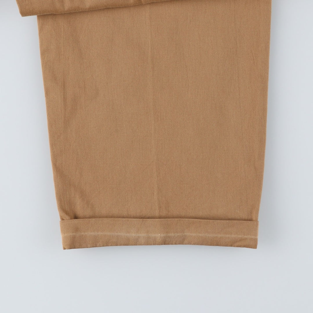 Ralph Lauren POLO by Ralph Lauren ANDREW PANT Two-pleat chino pants for men, W30 equivalent cotton beige type brown Vintage Second Hand