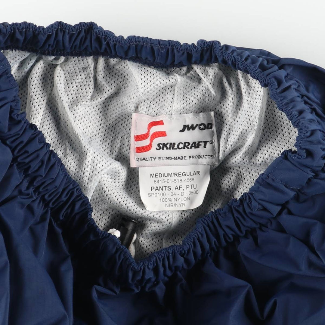 Authentic 2000'S US military SKILCRAFT PANTS AF PTU training pants, nylon, crinkly, made in the USA, men's size M Nylon navy blue type Vintage Second Hand
