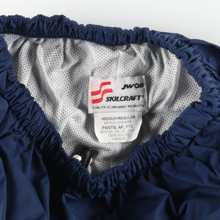Authentic 2000'S US military SKILCRAFT PANTS AF PTU training pants, nylon, crinkly, made in the USA, men's size M Nylon navy blue type Vintage Second Hand