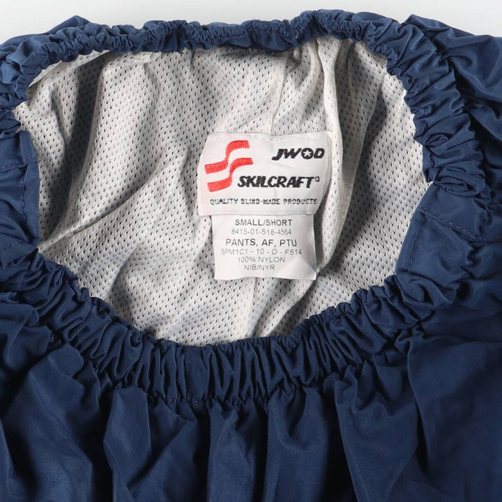 Authentic US military SKILCRAFT PANTS AF PTU training pants, nylon, crinkly, made in the USA, men's size S Nylon navy blue type Vintage Second Hand