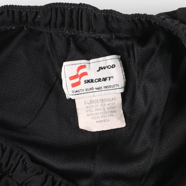 90'S US Military SKILCRAFT IPFU PANTS ARMY Training Pants, Nylon, Shaka Shaka Pants, Made in USA, Men's Size XL Nylon black type Vintage Second Hand