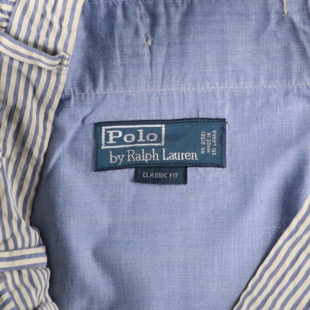 Ralph Lauren POLO by Ralph Lauren Classic Fit Striped Seersucker Cotton Shorts, Men's Size 34 cotton white type Vintage Second Hand