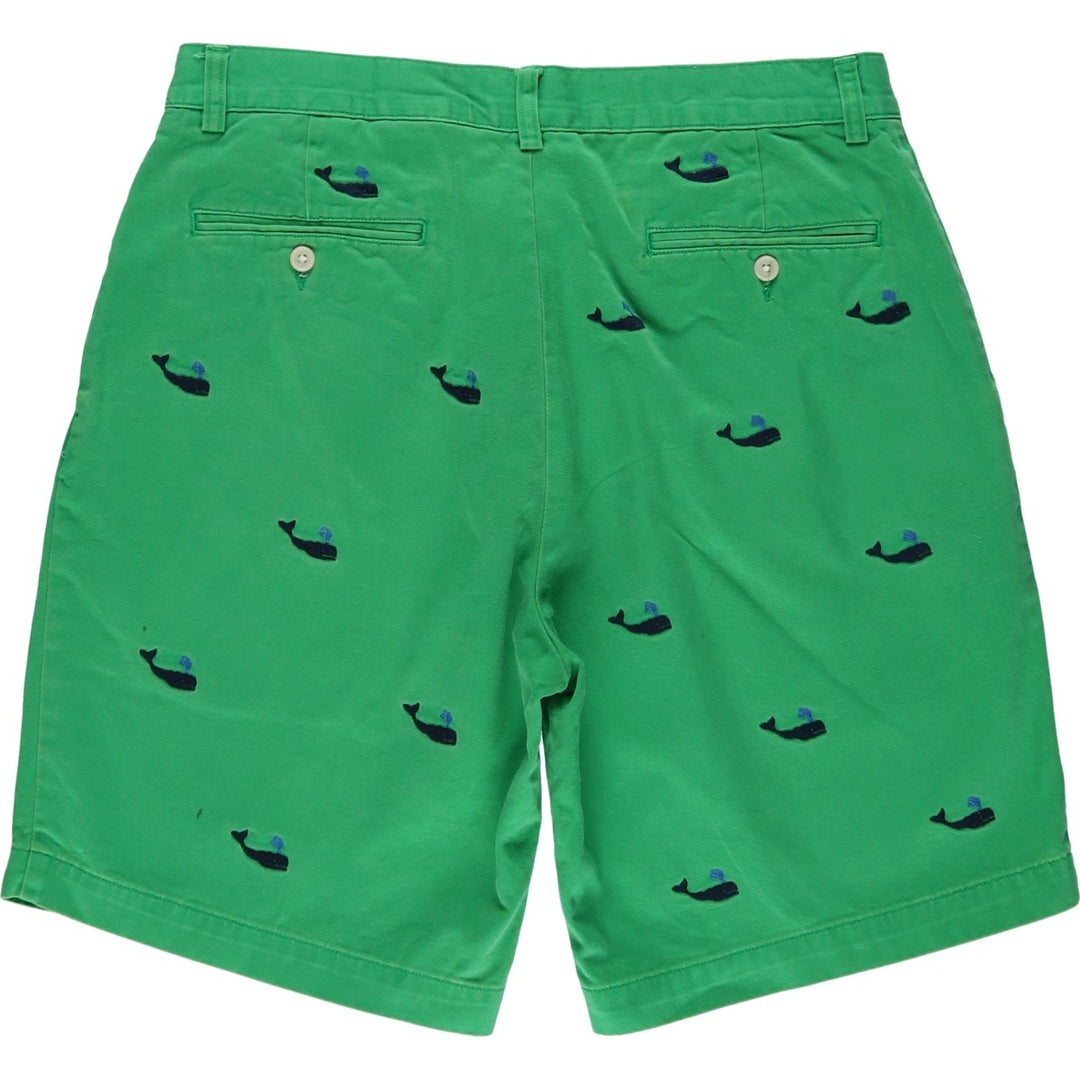 Ralph Lauren POLO RALPH LAUREN all-over whale pattern chino shorts, men's size W33 cotton green type Vintage Second Hand