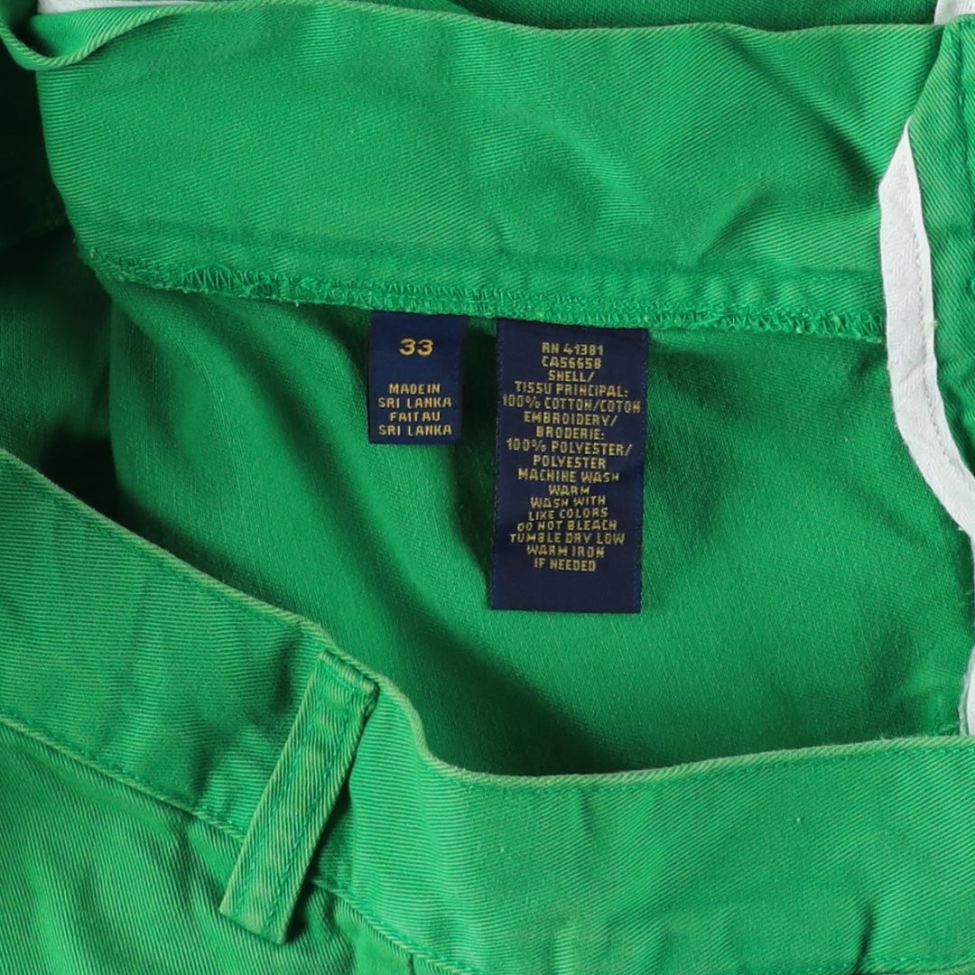 Ralph Lauren POLO RALPH LAUREN all-over whale pattern chino shorts, men's size W33 cotton green type Vintage Second Hand