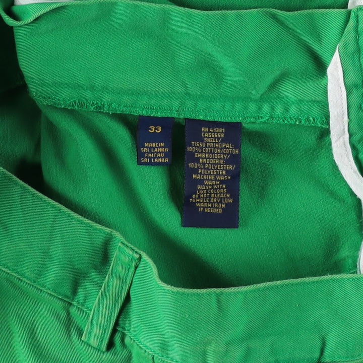 Ralph Lauren POLO RALPH LAUREN all-over whale pattern chino shorts, men's size W33 cotton green type Vintage Second Hand