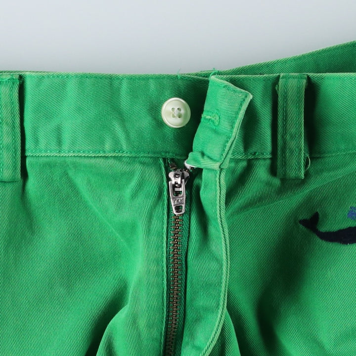 Ralph Lauren POLO RALPH LAUREN all-over whale pattern chino shorts, men's size W33 cotton green type Vintage Second Hand