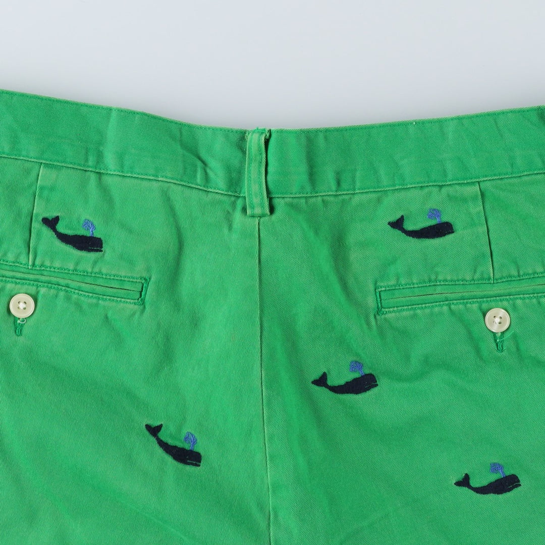 Ralph Lauren POLO RALPH LAUREN all-over whale pattern chino shorts, men's size W33 cotton green type Vintage Second Hand