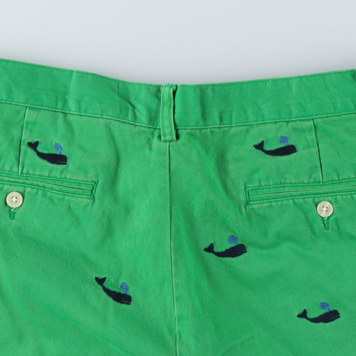 Ralph Lauren POLO RALPH LAUREN all-over whale pattern chino shorts, men's size W33 cotton green type Vintage Second Hand