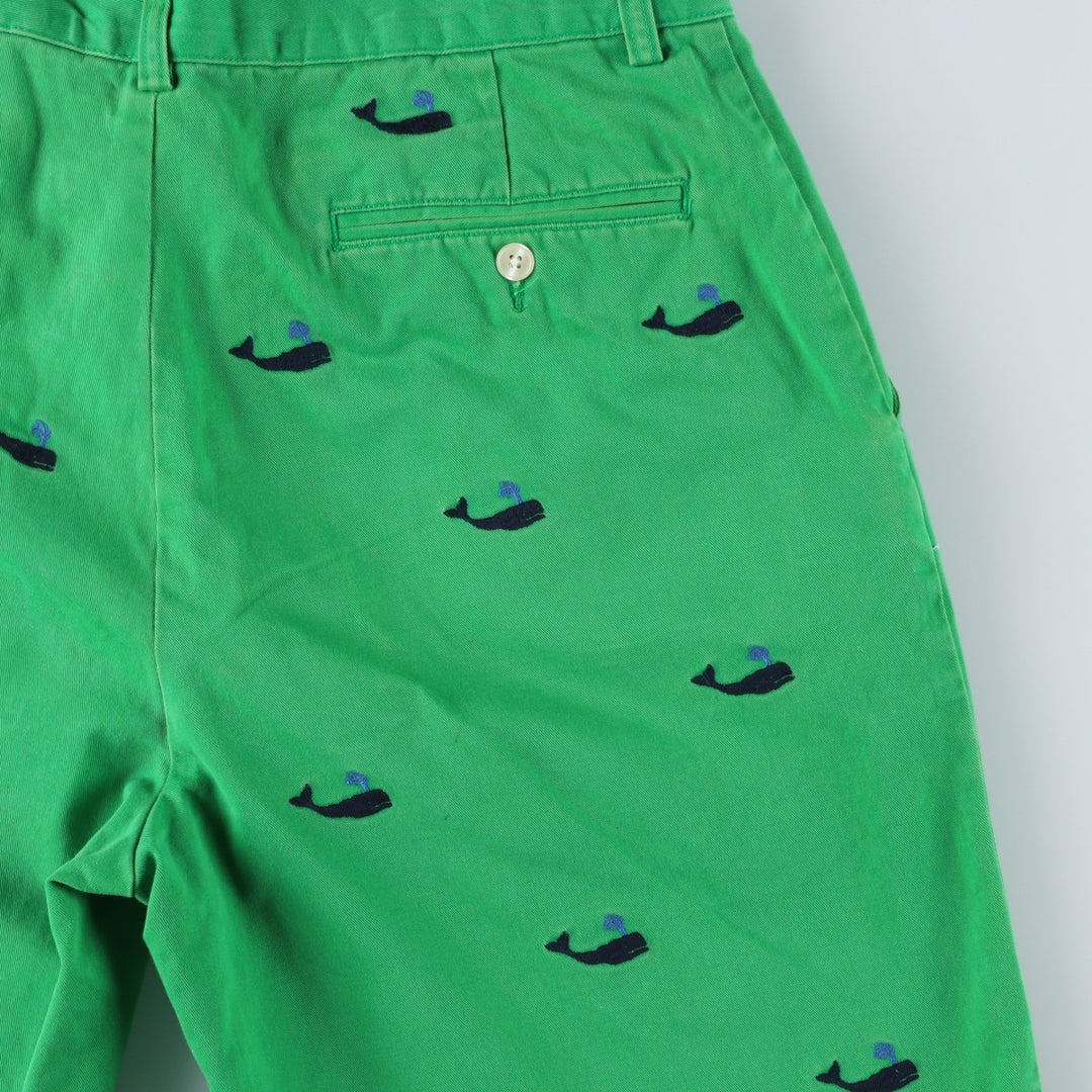 Ralph Lauren POLO RALPH LAUREN all-over whale pattern chino shorts, men's size W33 cotton green type Vintage Second Hand