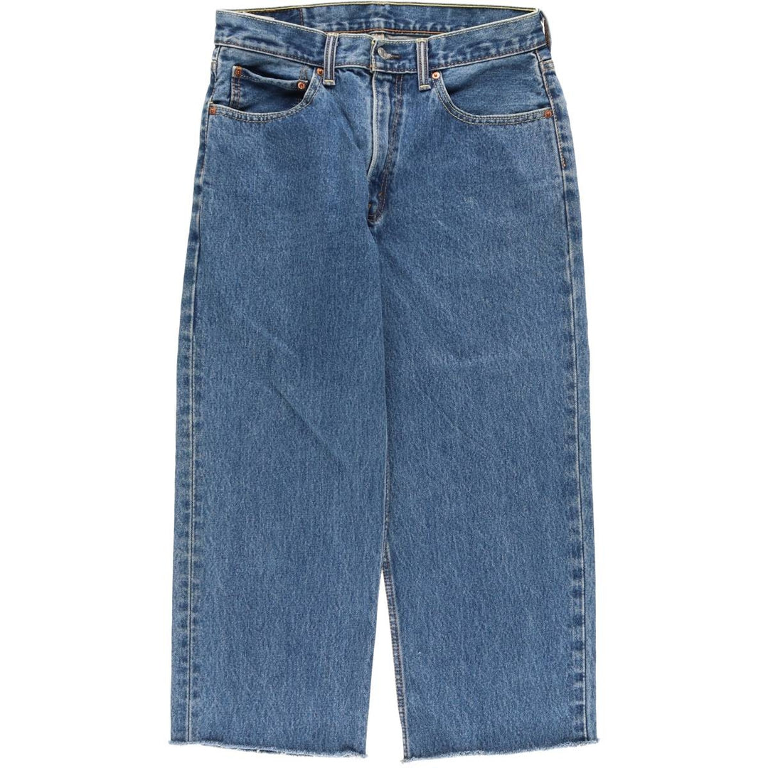 Levi's 550 Cut-Off Tapered Denim Pants, Women's XL (W32) cotton blue type Vintage Second Hand