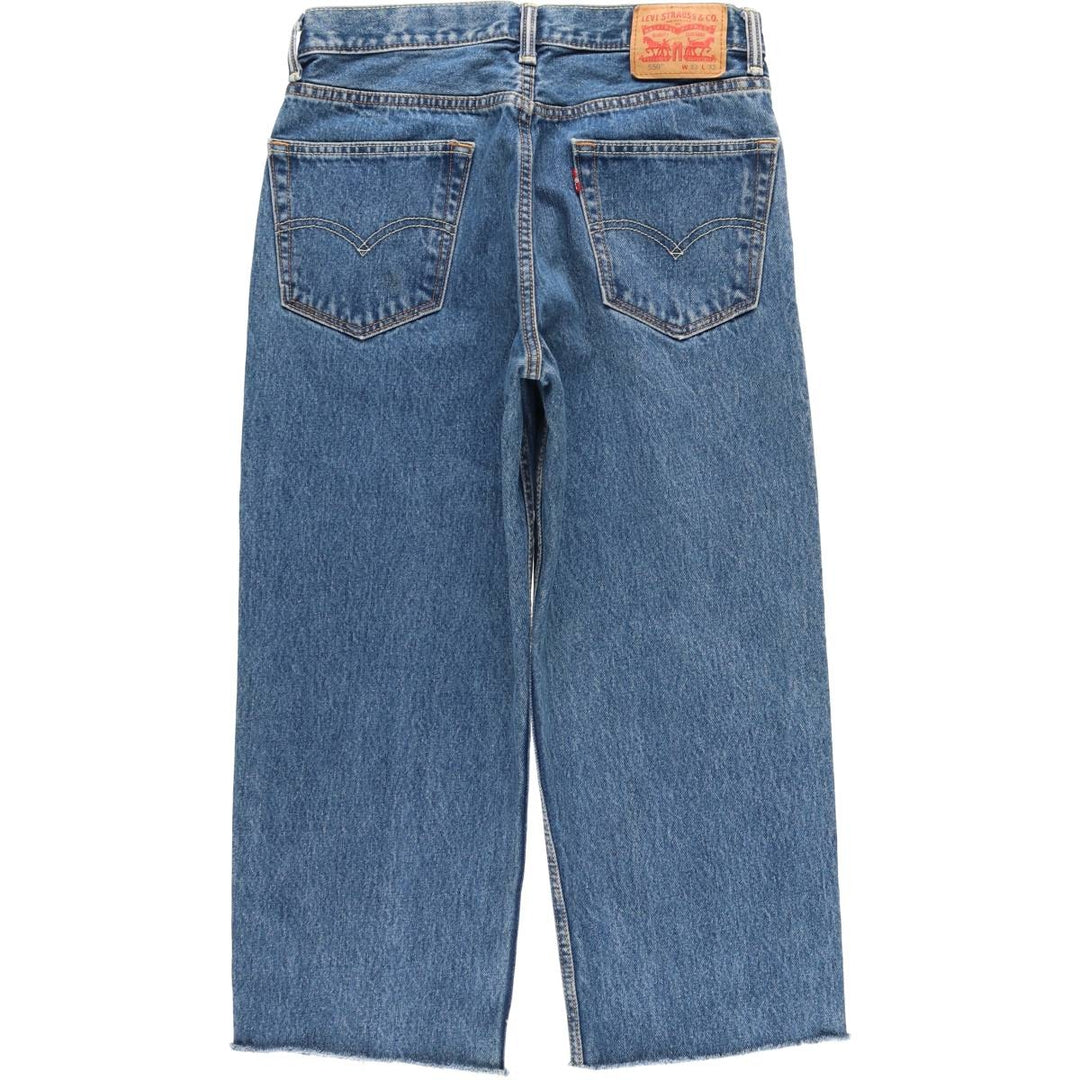Levi's 550 Cut-Off Tapered Denim Pants, Women's XL (W32) cotton blue type Vintage Second Hand