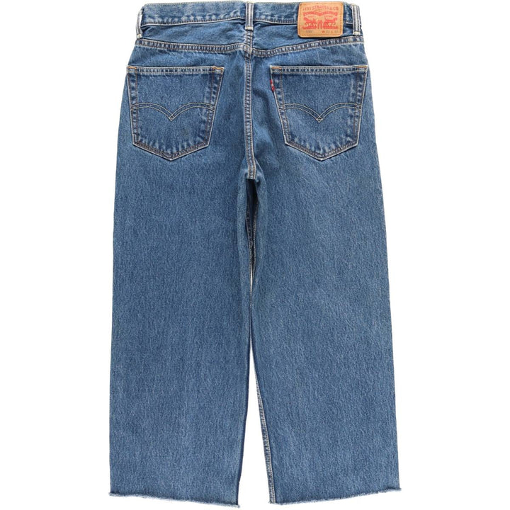 Levi's 550 Cut-Off Tapered Denim Pants, Women's XL (W32) cotton blue type Vintage Second Hand