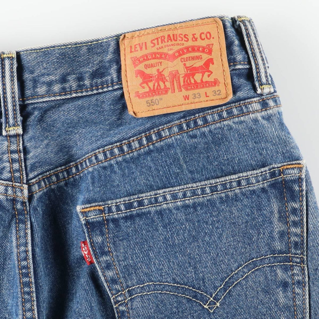 Levi's 550 Cut-Off Tapered Denim Pants, Women's XL (W32) cotton blue type Vintage Second Hand
