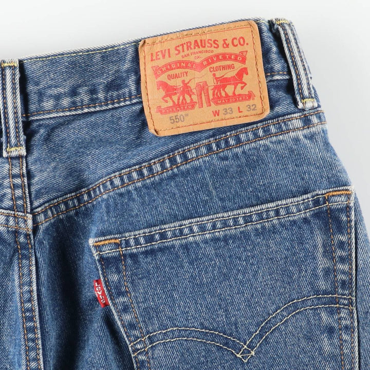 Levi's 550 Cut-Off Tapered Denim Pants, Women's XL (W32) cotton blue type Vintage Second Hand